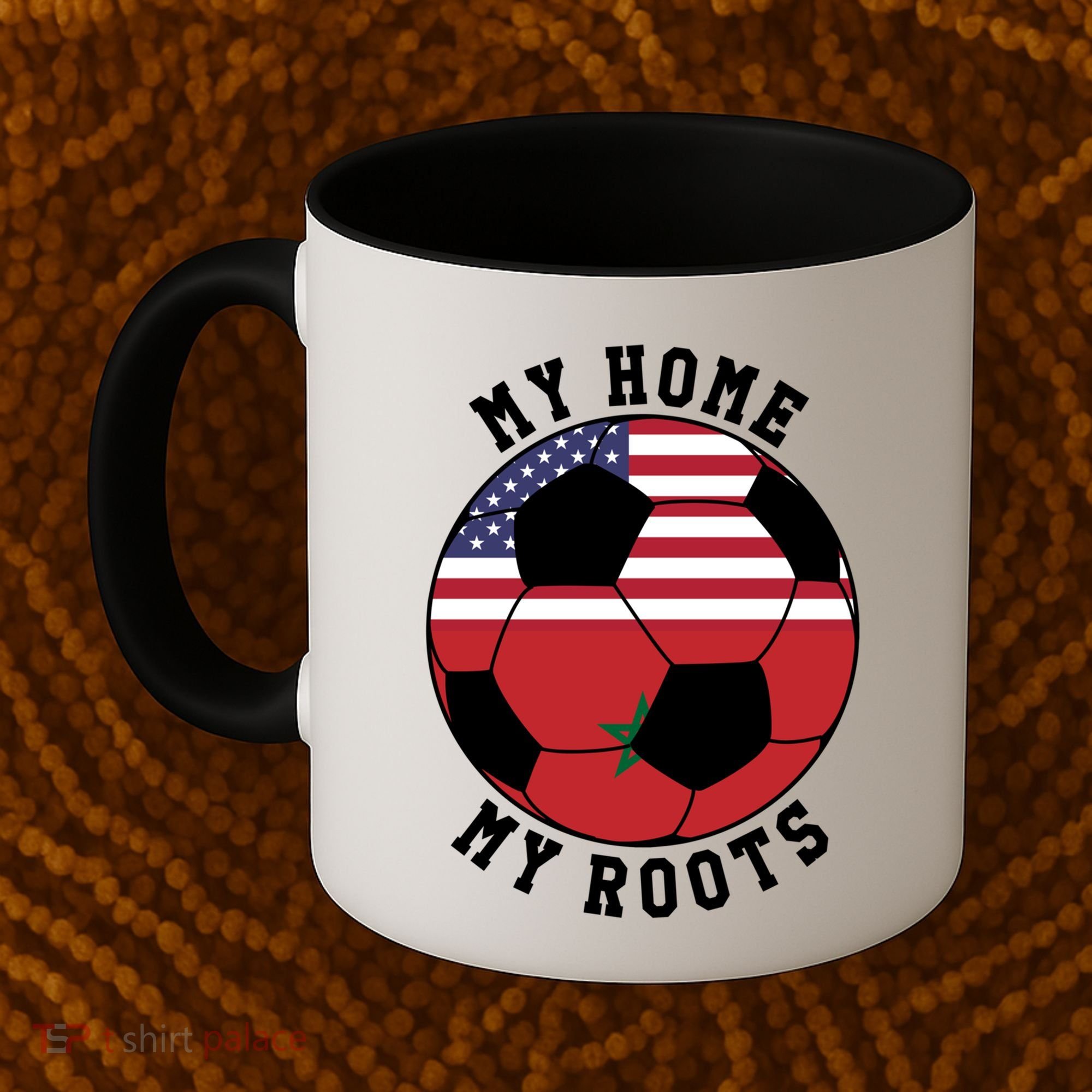 My Home My Roots Morocco Flag Soccer Gift Coffee Mug