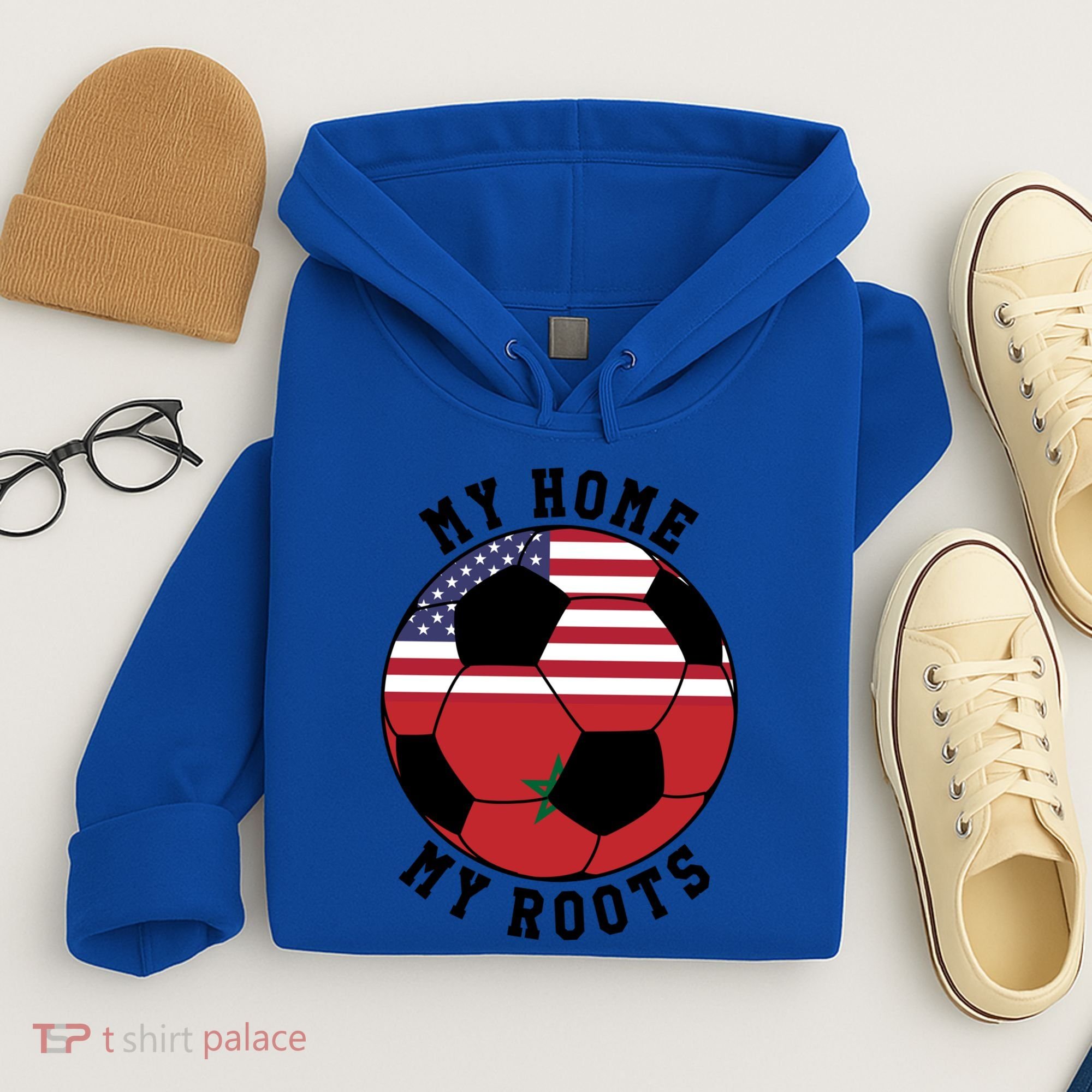 My Home My Roots Morocco Flag Soccer Gift Hoodie
