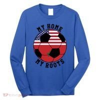 My Home My Roots Morocco Flag Soccer Gift Long Sleeve Shirt thumb 0