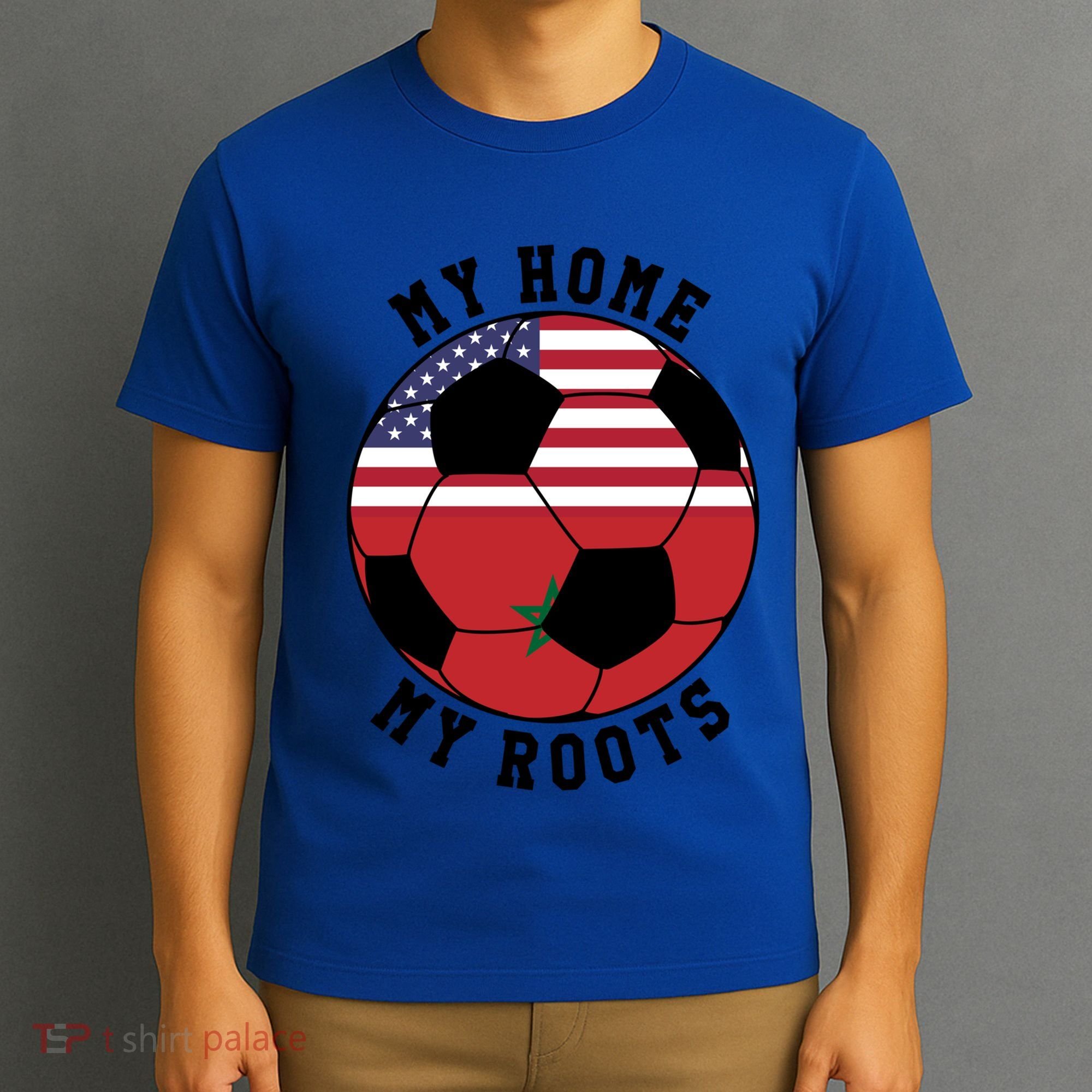 My Home My Roots Morocco Flag Soccer Gift T-Shirt