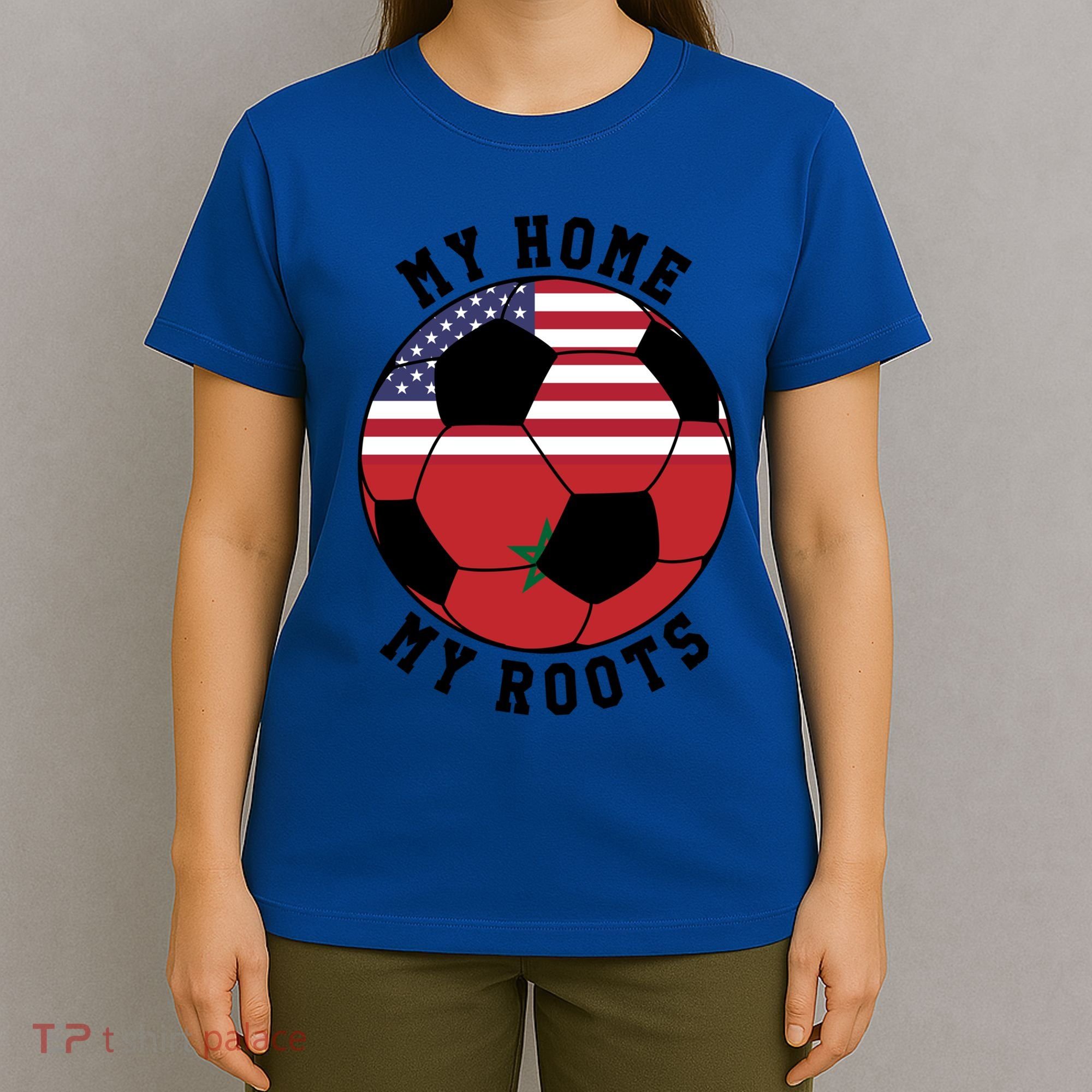My Home My Roots Morocco Flag Soccer Gift T-Shirt