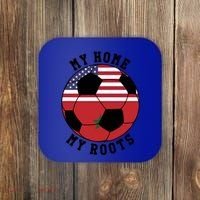 My Home My Roots Morocco Flag Soccer Gift Coaster thumb 0