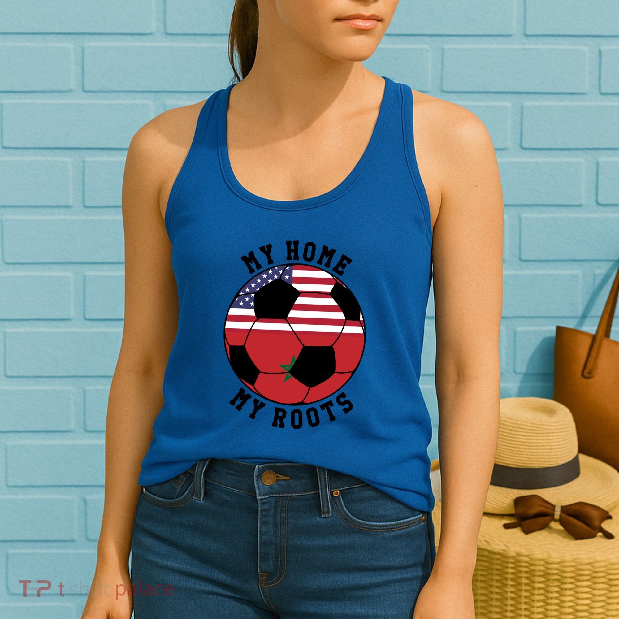 My Home My Roots Morocco Flag Soccer Gift Women's Tank Top