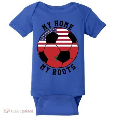 My Home My Roots Morocco Flag Soccer Gift Baby Bodysuit