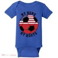 My Home My Roots Morocco Flag Soccer Gift Baby Bodysuit thumb 0