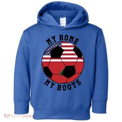 My Home My Roots Morocco Flag Soccer Gift Toddler Hoodie