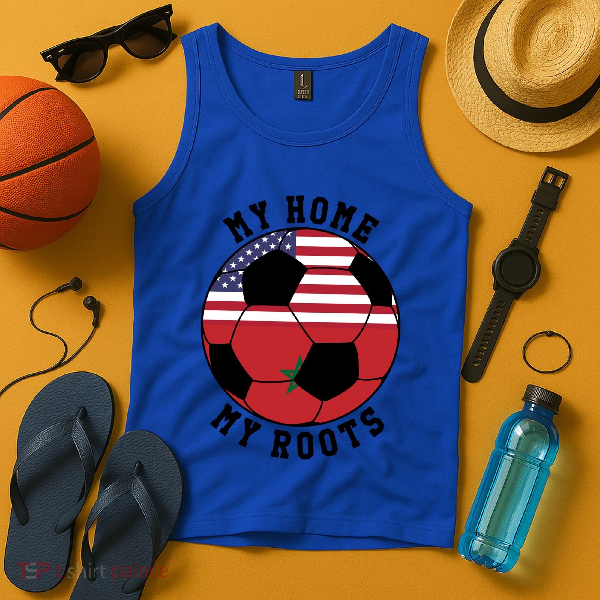 My Home My Roots Morocco Flag Soccer Gift Tank Top