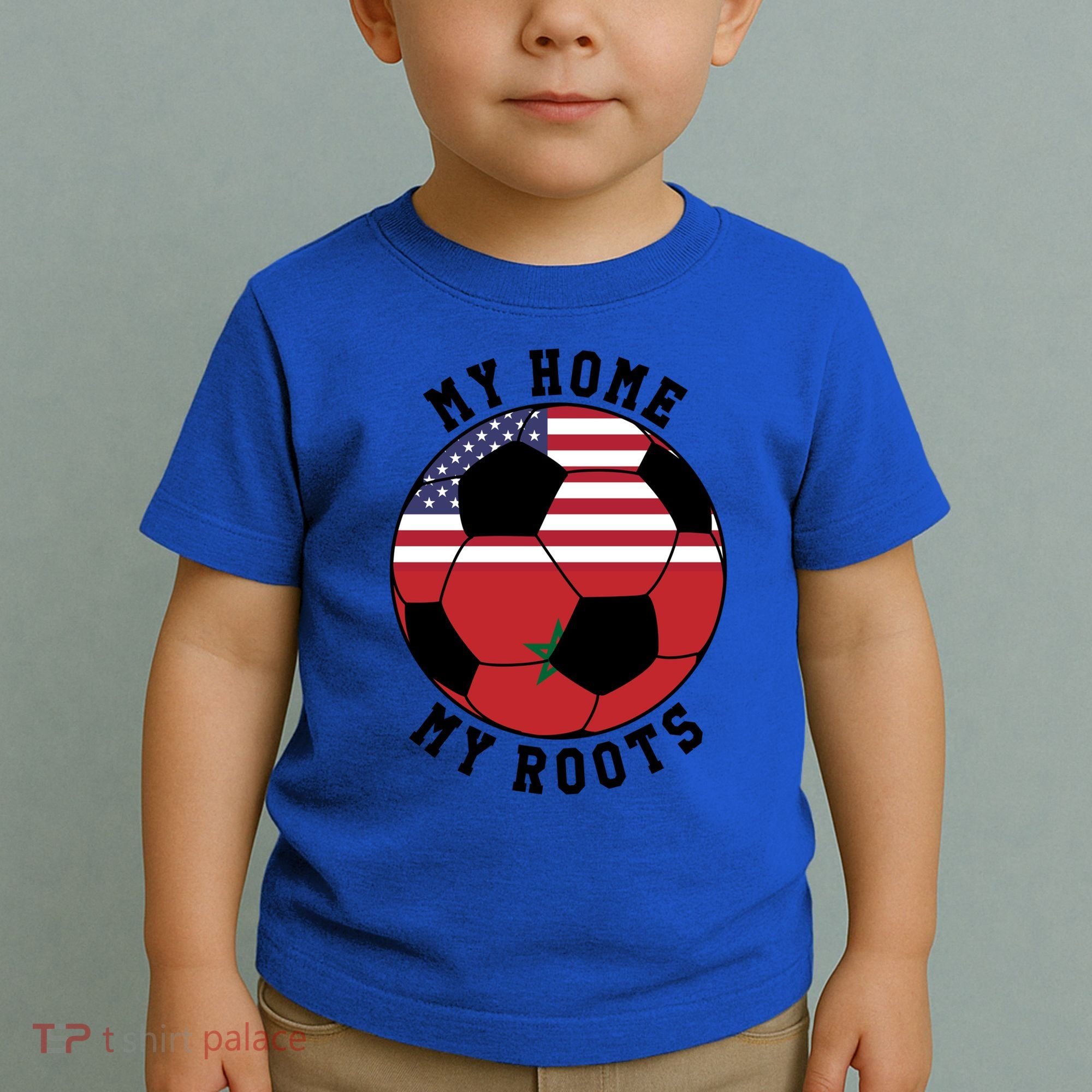 My Home My Roots Morocco Flag Soccer Gift Toddler T-Shirt