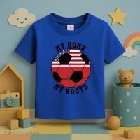 My Home My Roots Morocco Flag Soccer Gift Toddler T-Shirt thumb 3