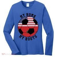 My Home My Roots Morocco Flag Soccer Gift Women's Long Sleeve Shirt thumb 0