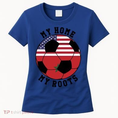 My Home My Roots Morocco Flag Soccer Gift Women's T-Shirt
