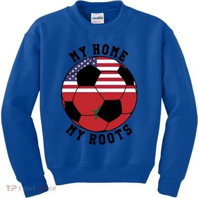 My Home My Roots Morocco Flag Soccer Gift Kids Sweatshirt