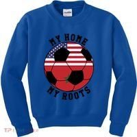 My Home My Roots Morocco Flag Soccer Gift Kids Sweatshirt thumb 0