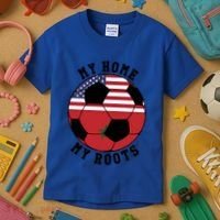 My Home My Roots Morocco Flag Soccer Gift Kids T-Shirt thumb 3