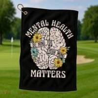 Mental Health Matters Be Kind To Your Mind Mental Awareness Golf Towel thumb 1