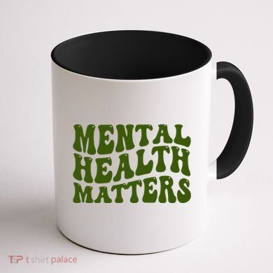 Mental Health Matters Groovy Retro Coffee Mug back