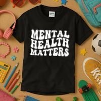 Mental Health Matters Groovy Retro Kids T-Shirt thumb 3