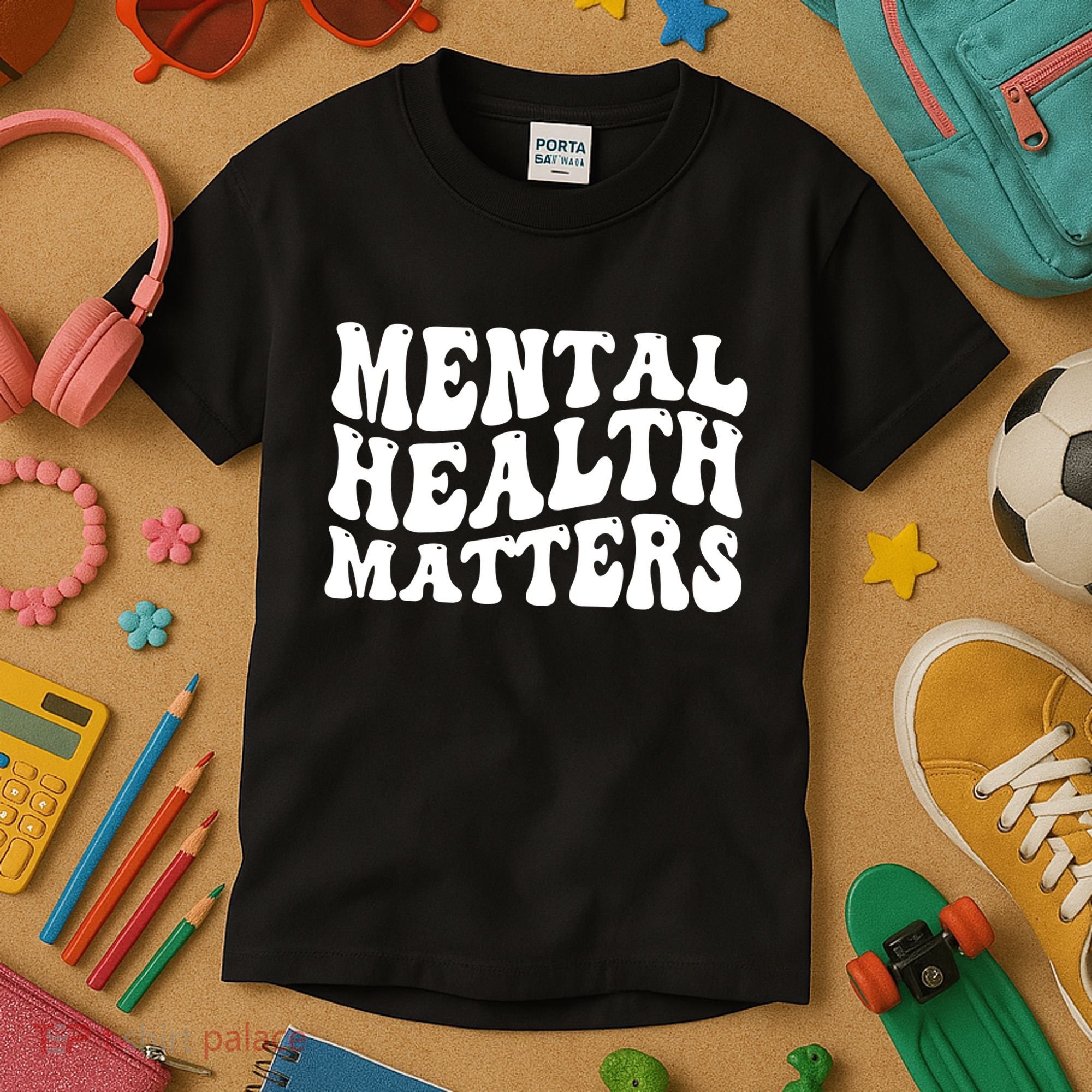 Mental Health Matters Groovy Retro Kids T-Shirt