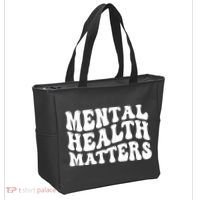 Mental Health Matters Groovy Retro Tote Bag thumb 2