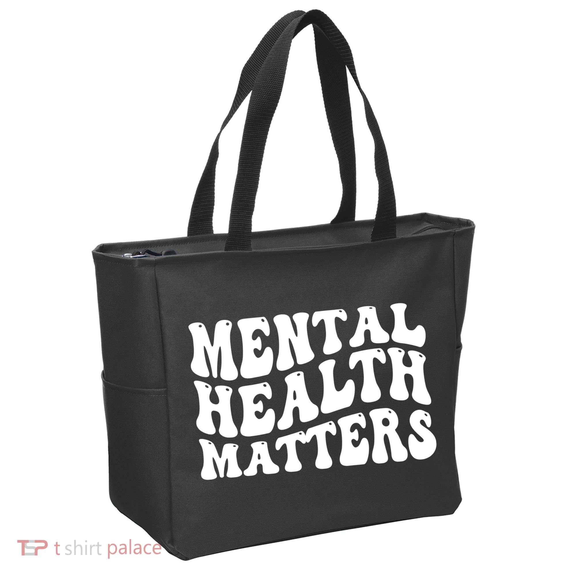 Mental Health Matters Groovy Retro Tote Bag