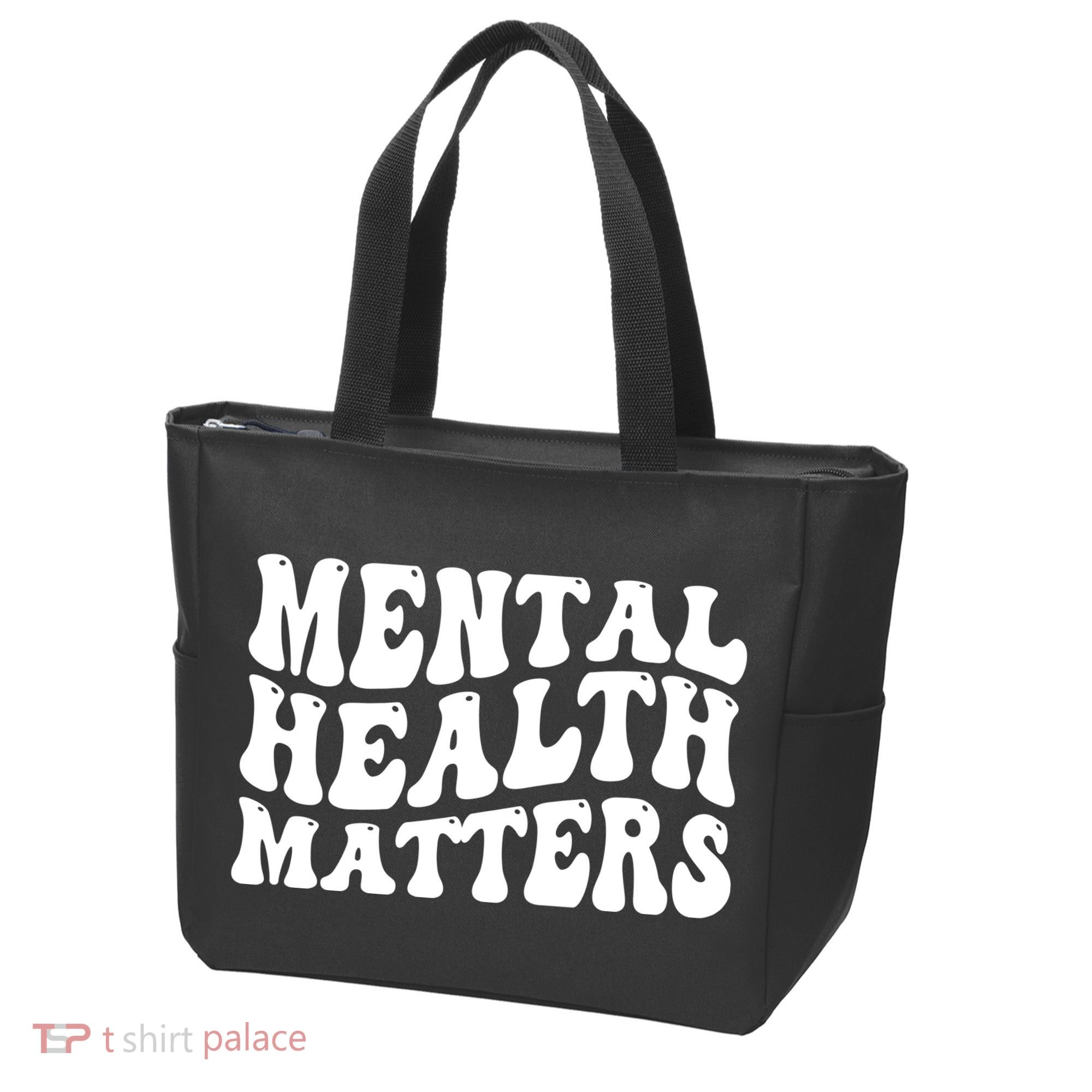 Mental Health Matters Groovy Retro Tote Bag