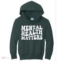 Mental Health Matters Groovy Retro Kids Hoodie thumb 0