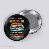 Mental Health Make Mistakes Be Yourself Inspirational Button thumb 0
