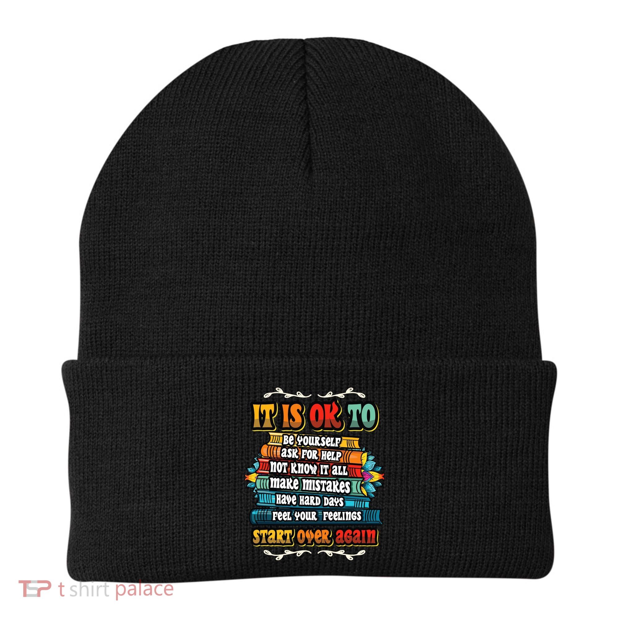 Mental Health Make Mistakes Be Yourself Inspirational Beanie