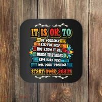 Mental Health Make Mistakes Be Yourself Inspirational Coaster thumb 0