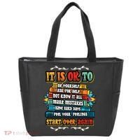 Mental Health Make Mistakes Be Yourself Inspirational Tote Bag thumb 0