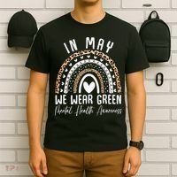 Mental Health Matters We Wear Green Mental Health Awareness T-Shirt thumb 6