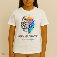 Mental Health Matter End The Stigma Colorful Brain T-Shirt thumb 4
