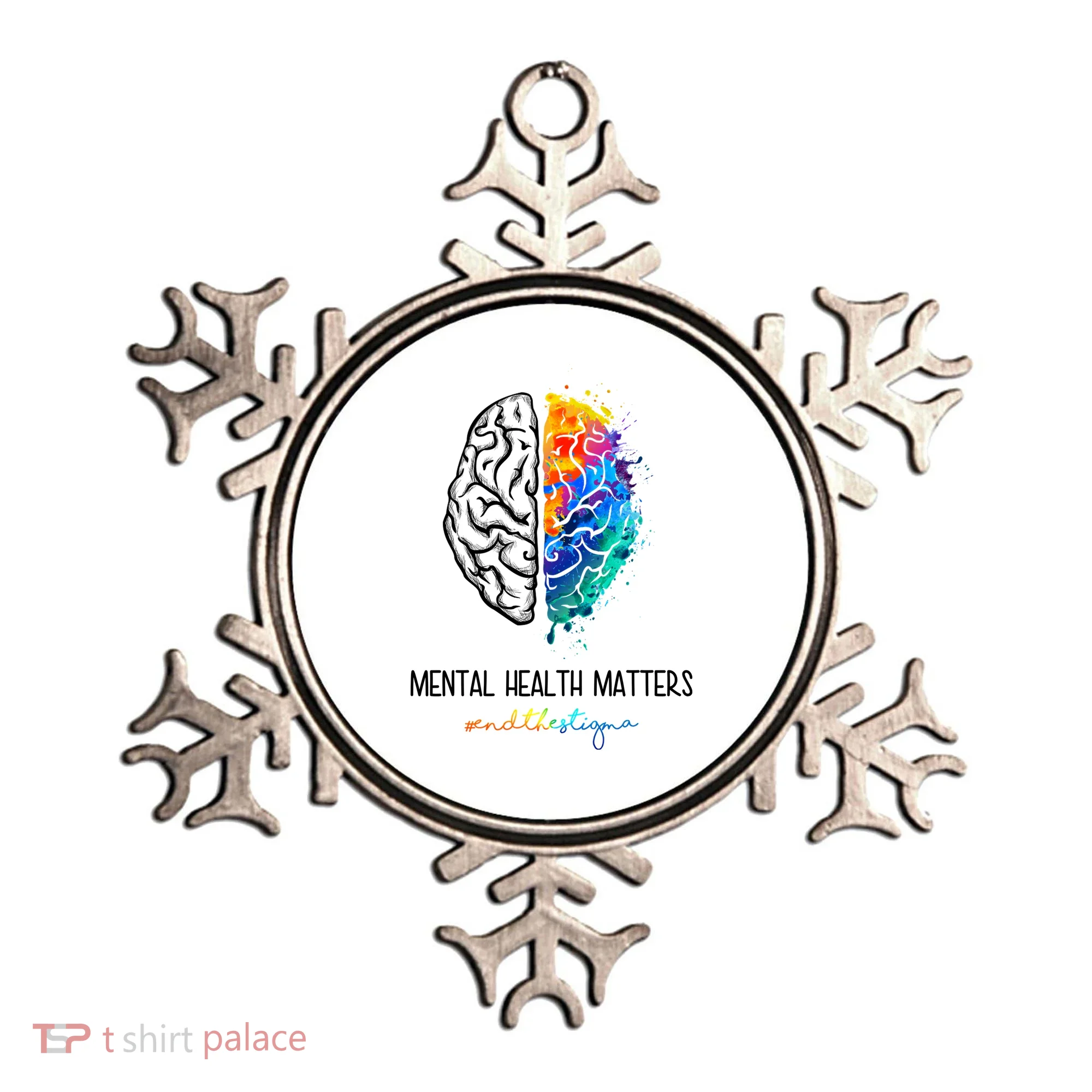 Mental Health Matter End The Stigma Colorful Brain Ornament