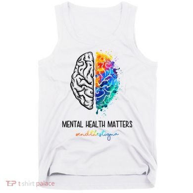 Mental Health Matter End The Stigma Colorful Brain Tank Top