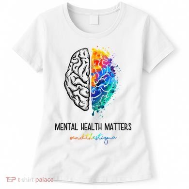 Mental Health Matter End The Stigma Colorful Brain Women's T-Shirt