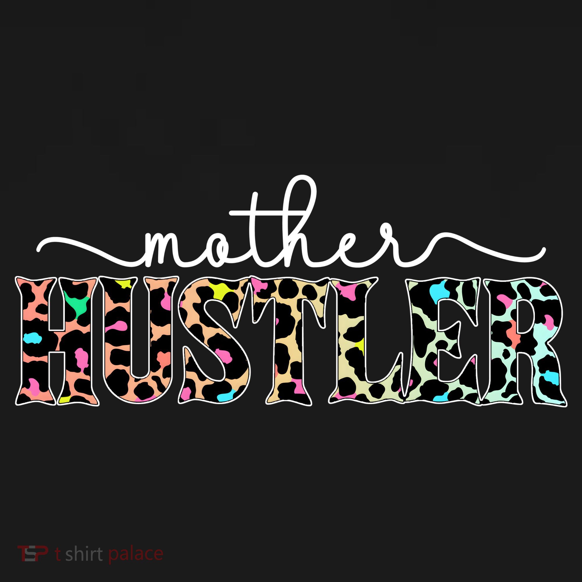Mother Hustler Neon Cheetah Print Gift For Mom Coaster