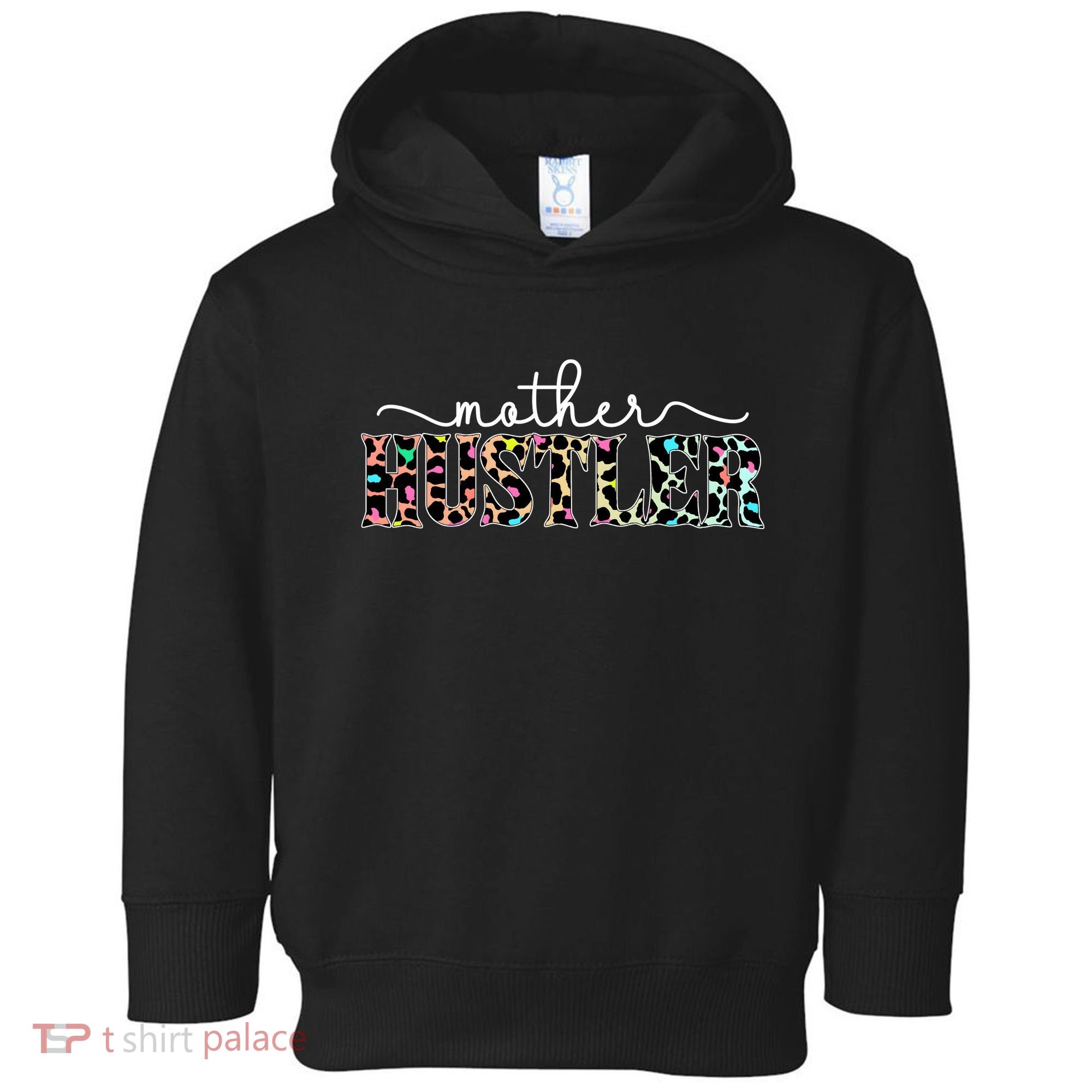 Mother Hustler Neon Cheetah Print Gift For Mom Toddler Hoodie