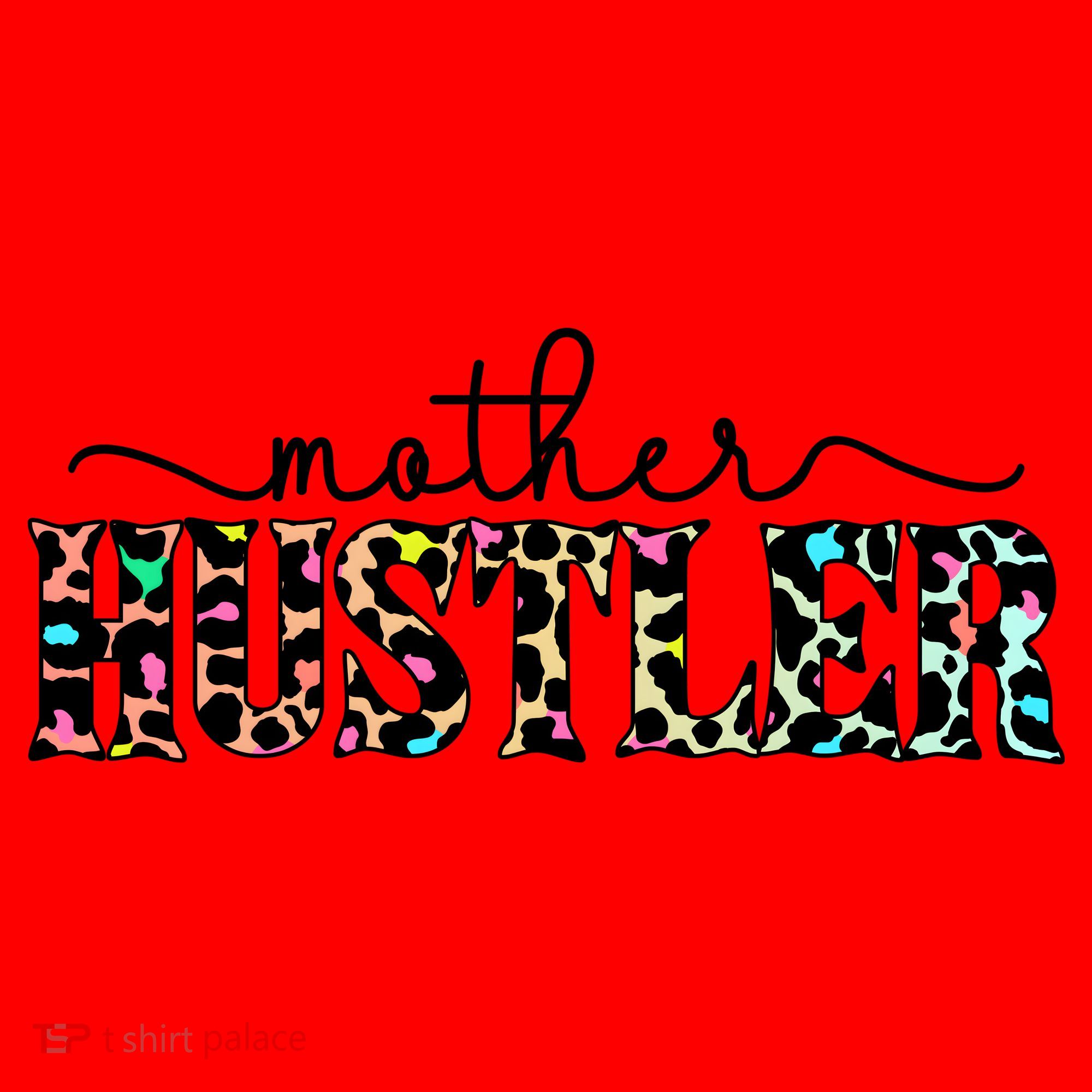 Mother Hustler Neon Cheetah Print Gift For Mom Santa Hat