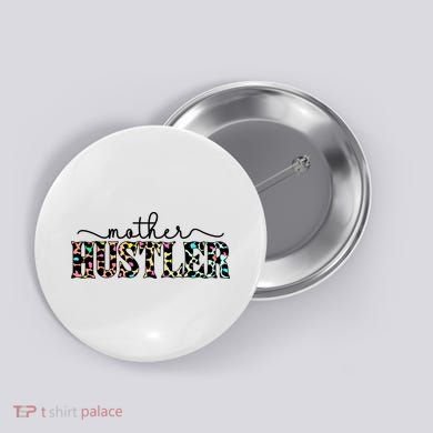 Mother Hustler Neon Cheetah Print Gift For Mom Button