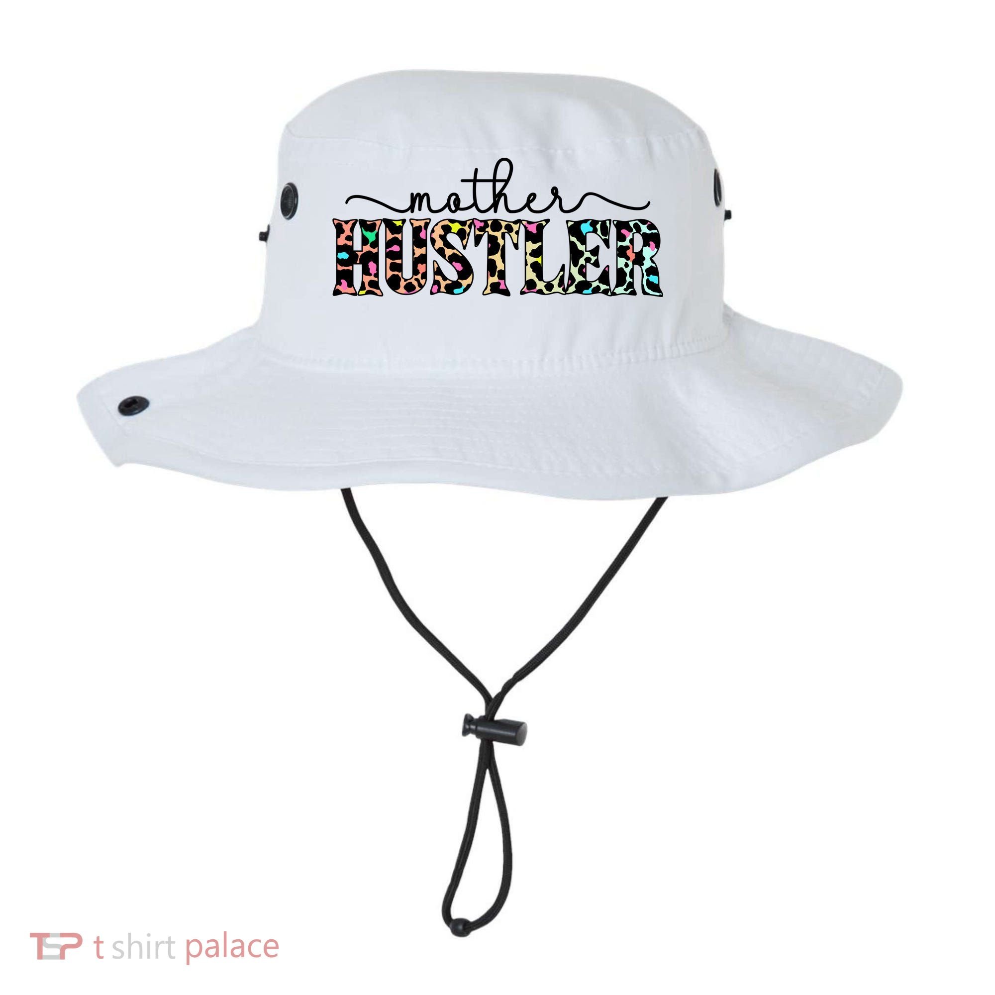Mother Hustler Neon Cheetah Print Gift For Mom Bucket Hat