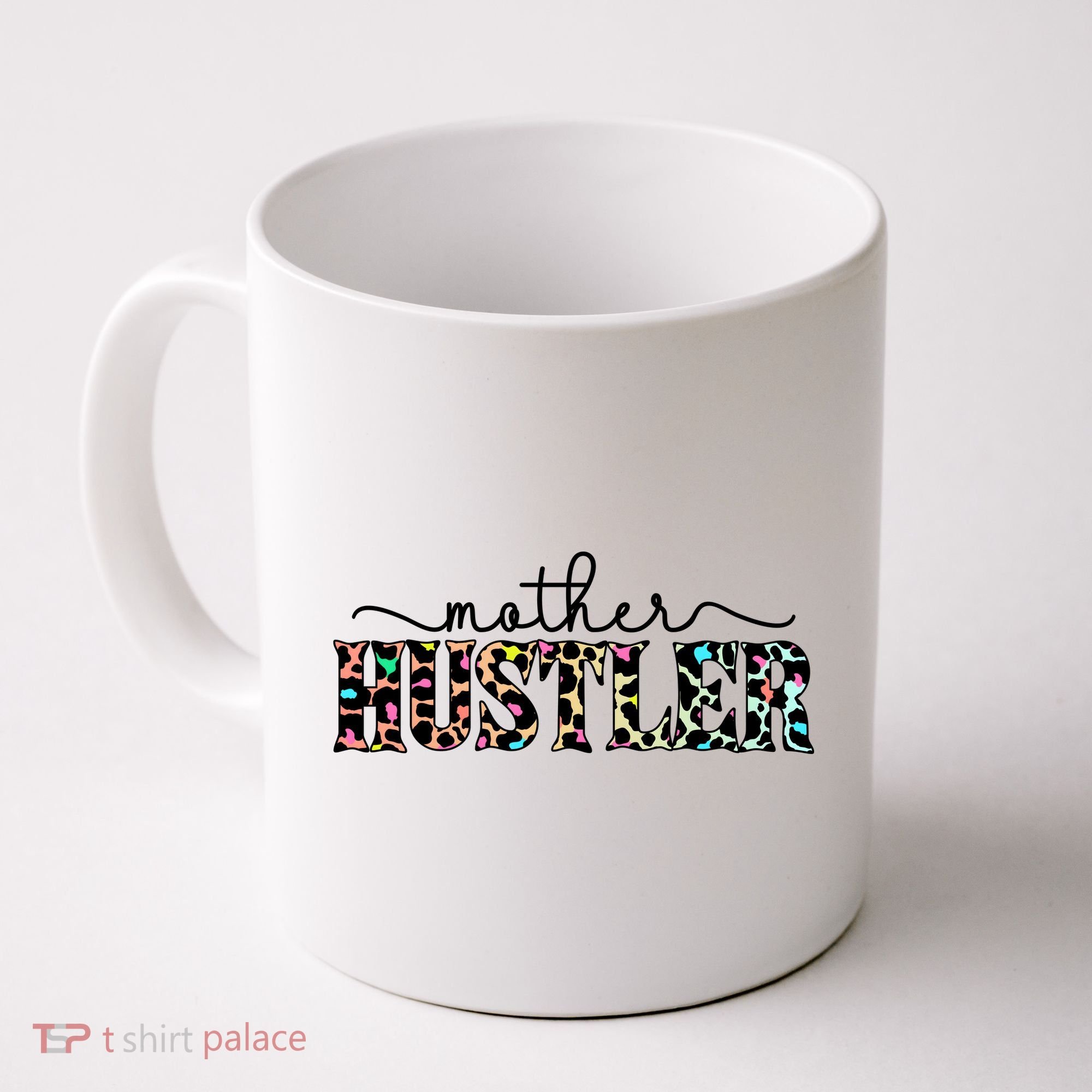 Mother Hustler Neon Cheetah Print Gift For Mom Coffee Mug