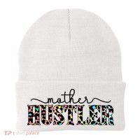 Mother Hustler Neon Cheetah Print Gift For Mom Beanie thumb 0