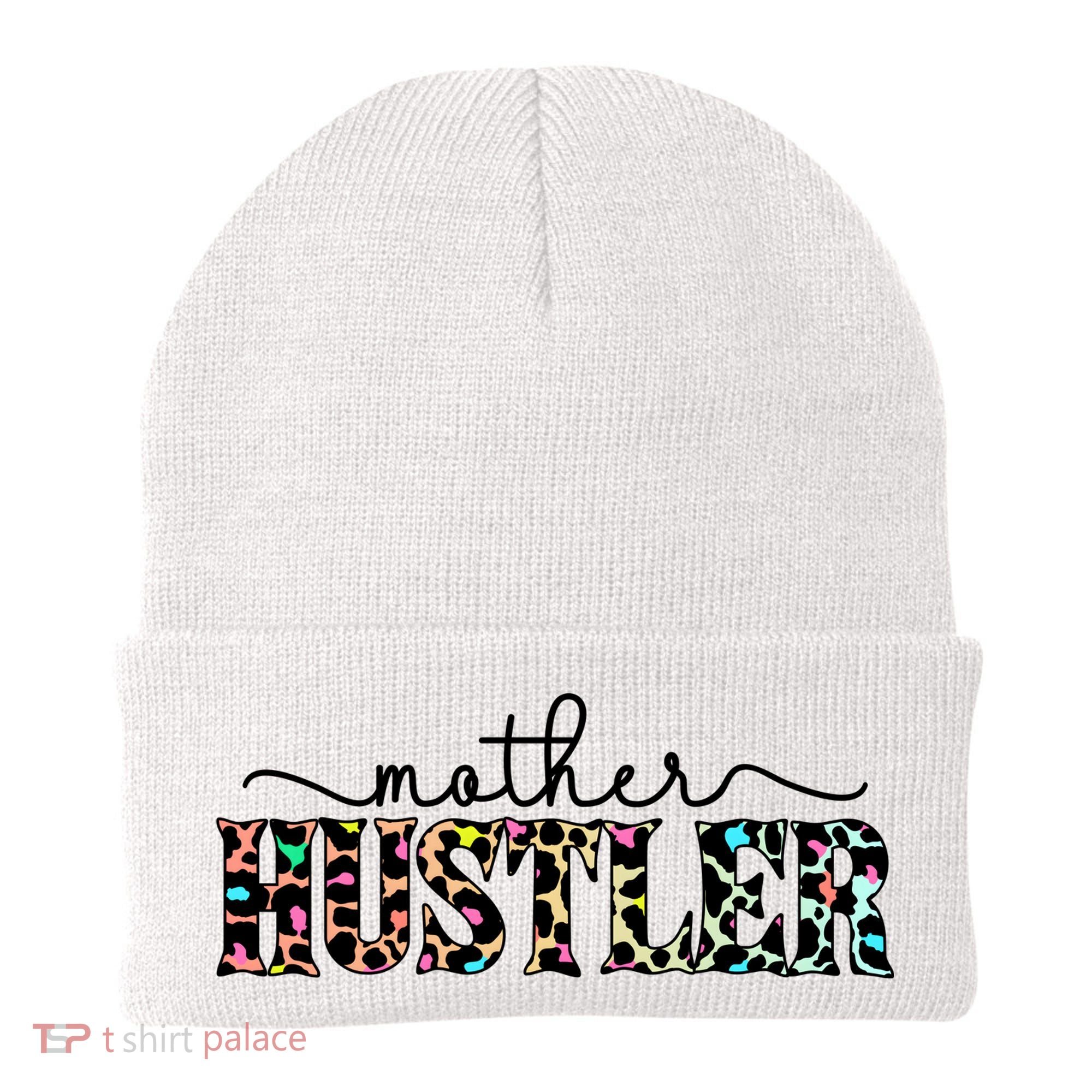 Mother Hustler Neon Cheetah Print Gift For Mom Beanie