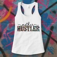 Mother Hustler Neon Cheetah Print Gift For Mom Women's Tank Top thumb 3