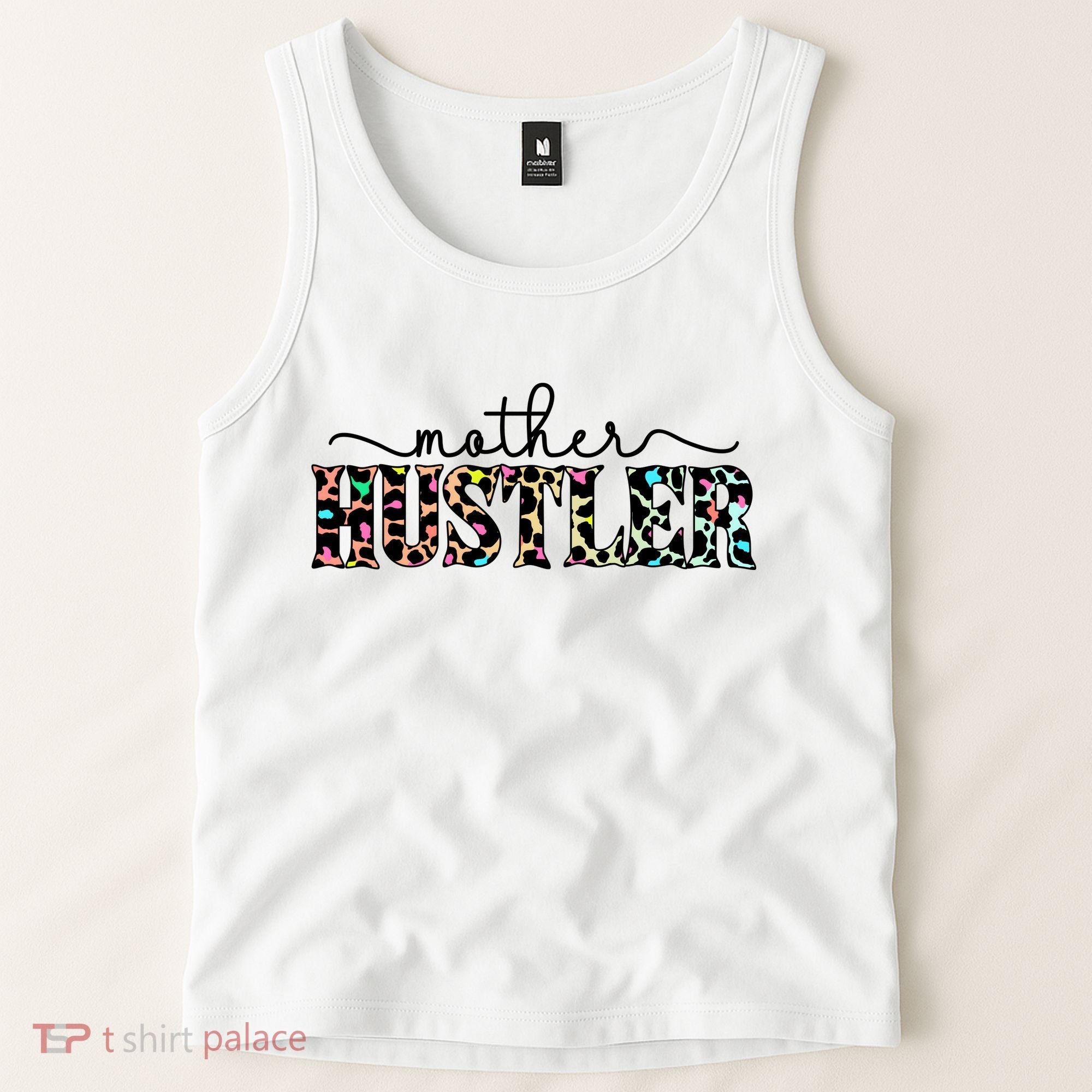 Mother Hustler Neon Cheetah Print Gift For Mom Tank Top
