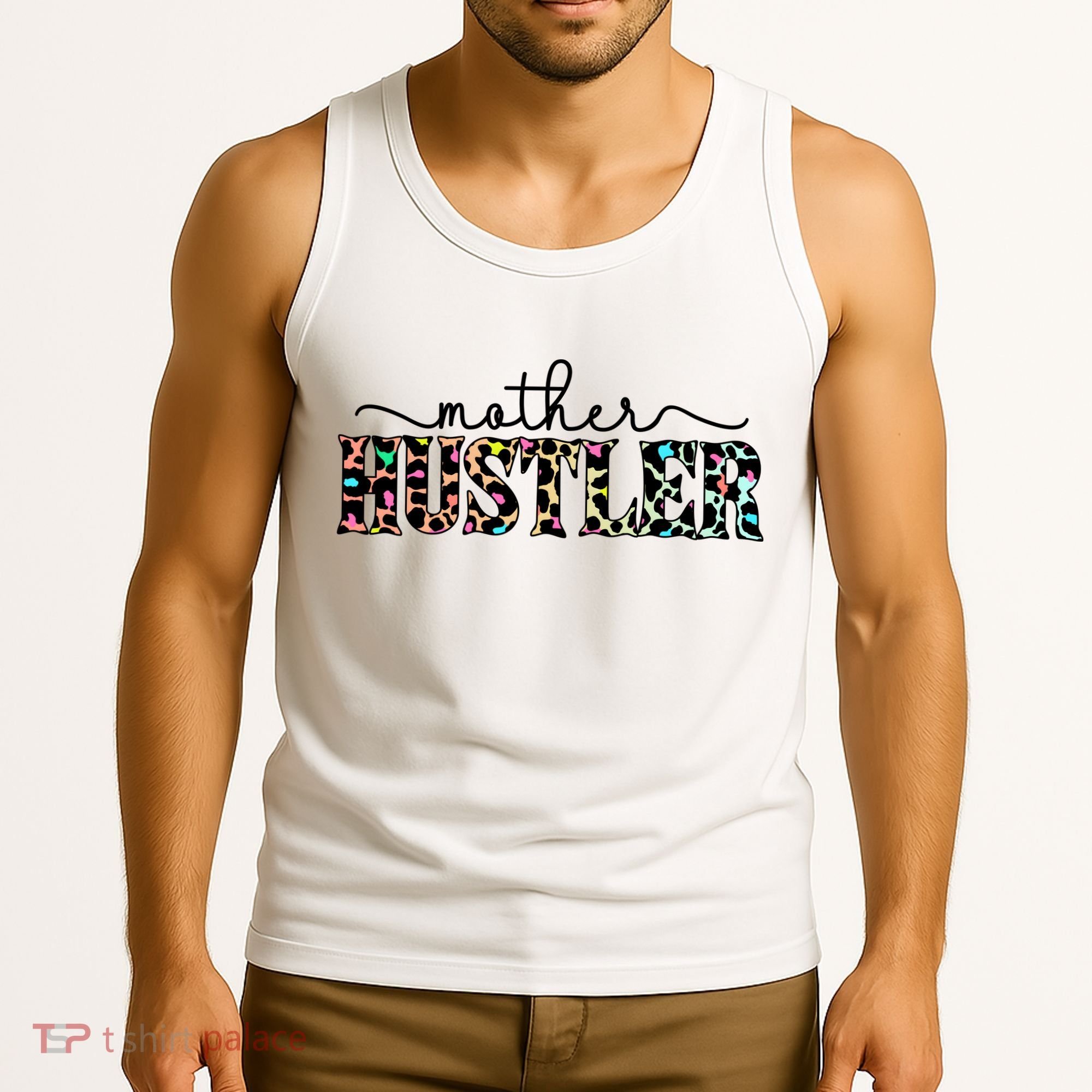 Mother Hustler Neon Cheetah Print Gift For Mom Tank Top