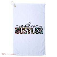 Mother Hustler Neon Cheetah Print Gift For Mom Golf Towel thumb 0