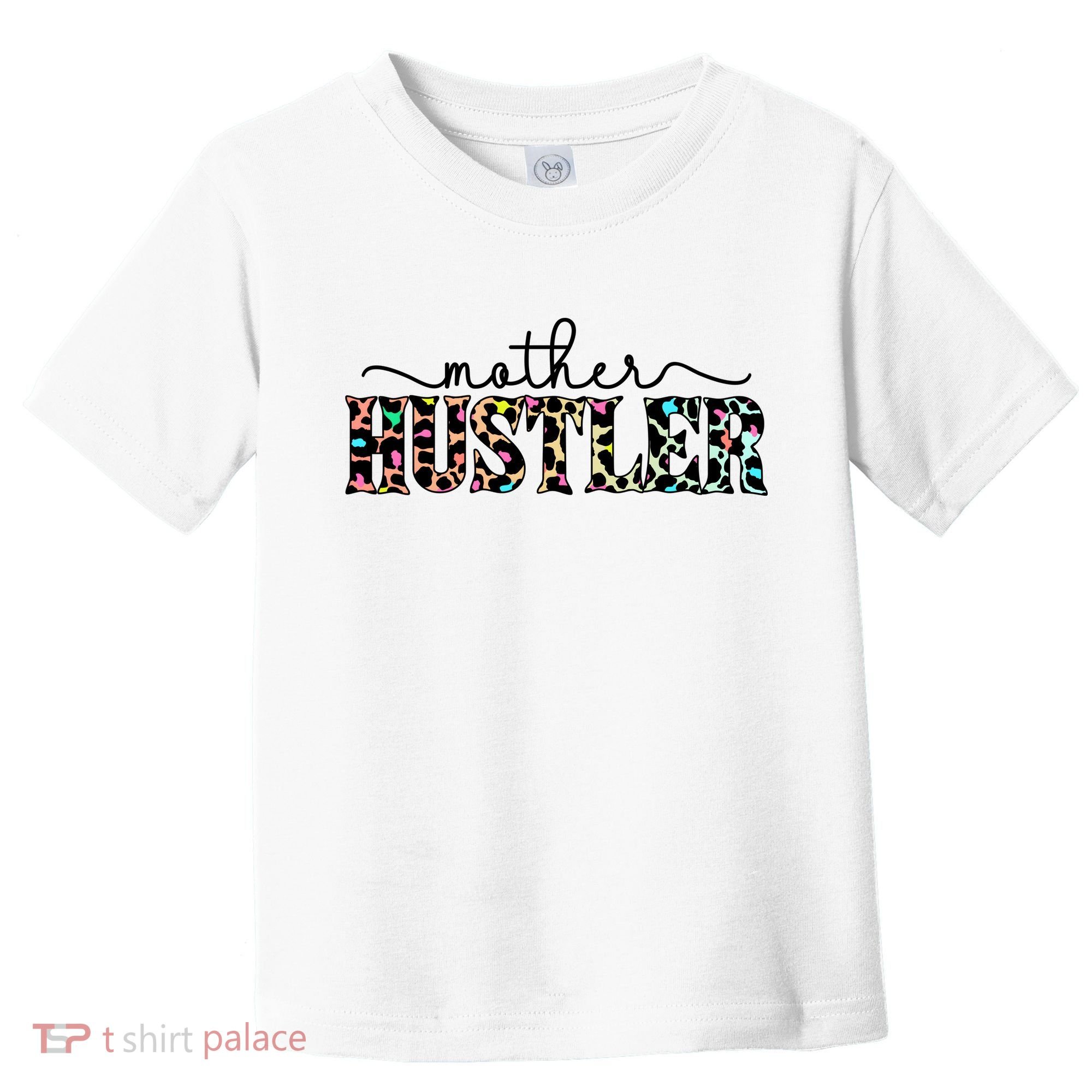 Mother Hustler Neon Cheetah Print Gift For Mom Toddler T-Shirt