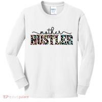 Mother Hustler Neon Cheetah Print Gift For Mom Kids Long Sleeve Shirt thumb 0