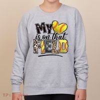 My Heart On That Field Leopard Softball Mama Mom Mothers Day Women's Sweatshirt thumb 0